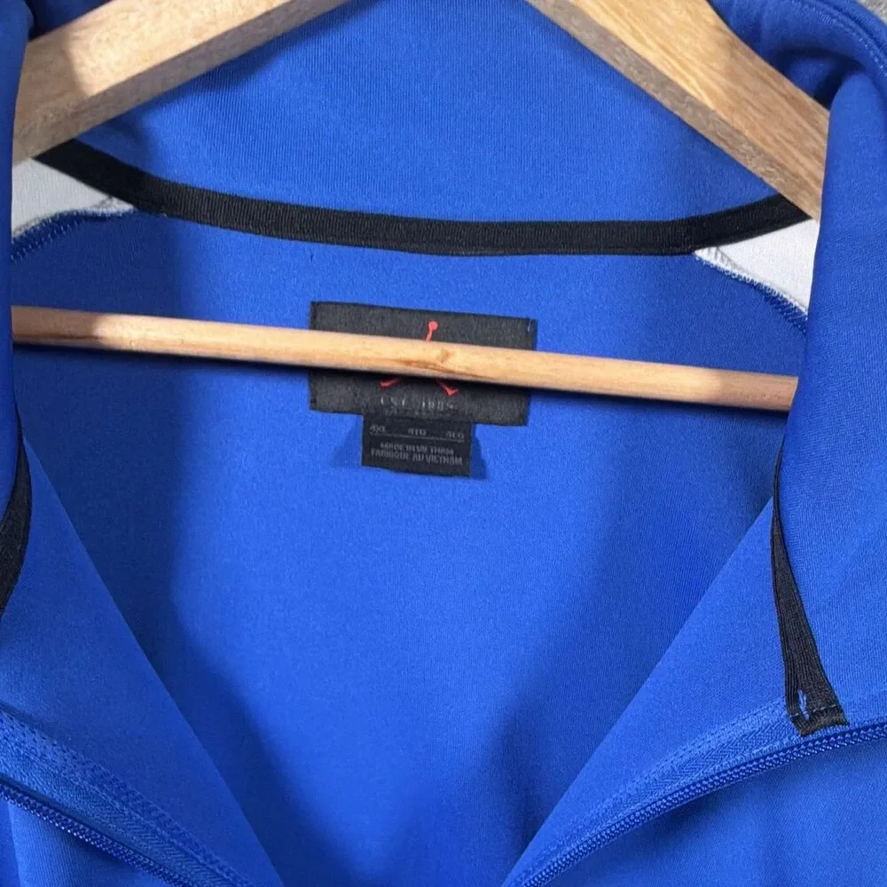 Jordan Men’s Blue/White Colorblock Track Jacket 2XL Regular Full Zip Mock Neck